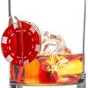 Stuck in Glass " UP THE ANTE WHISKEY GLASS | POKER CHIP | Original Embedded 10oz Borosilicate Rock Glassware | RED