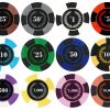 25PC 9.5G ROMAN TIMES TRUE CLAY POKER CHIPS (12 COLORS)